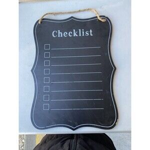 Chalkboard Checklist Hanging Sign To Do List Jute Rope 14x19
